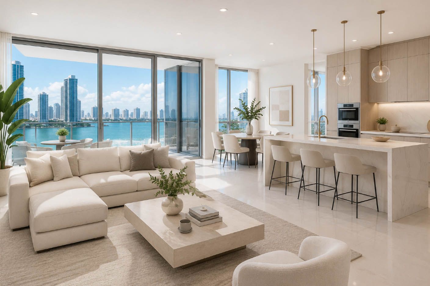 Luxury Miami condo professionally cleaned by Serenity Cleaning Miami